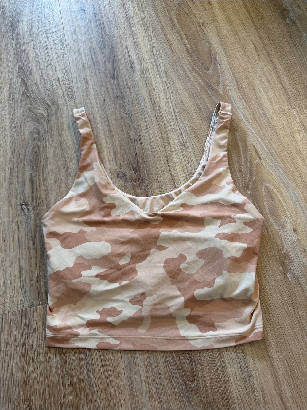 aerie Beige & Cream Camo Crop Tank